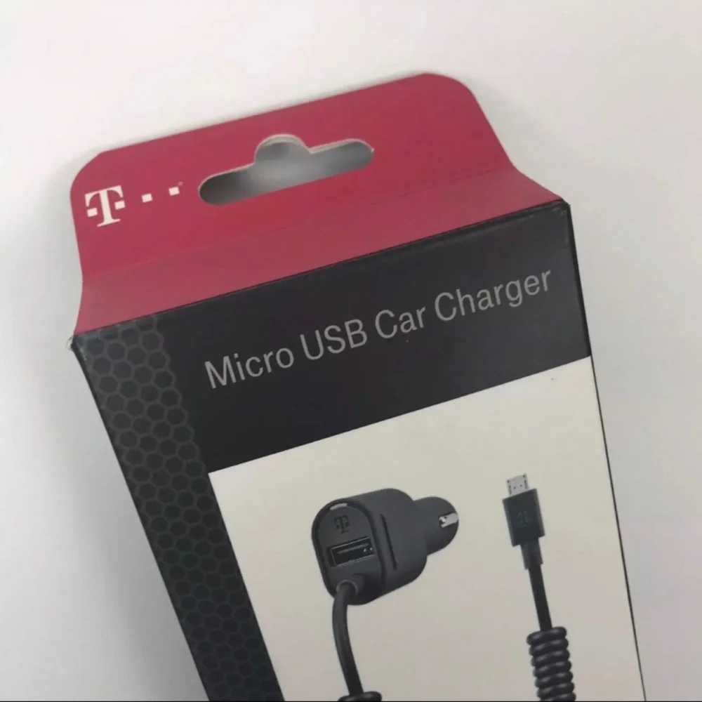 T-Mobile l Black Micro USB Portable Android Samsung Compatible Car Charger